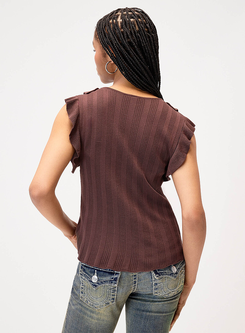 Only Off White Ruffled edging tie cardigan for women
