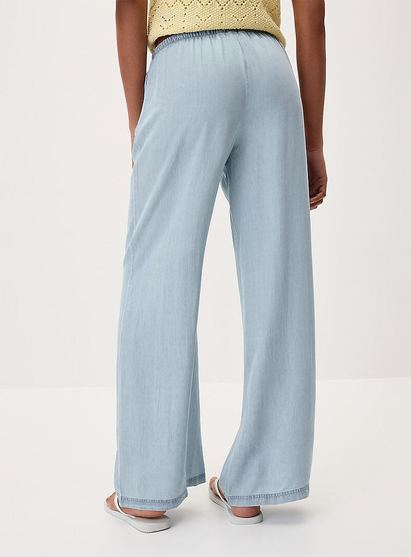 Only Navy/Midnight Blue Faux-denim wide-leg pant for women