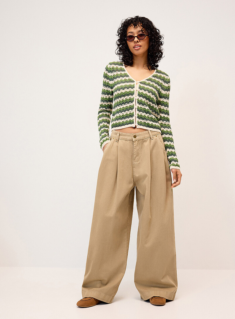 Only Patterned Green Wavy-striped cardigan for women