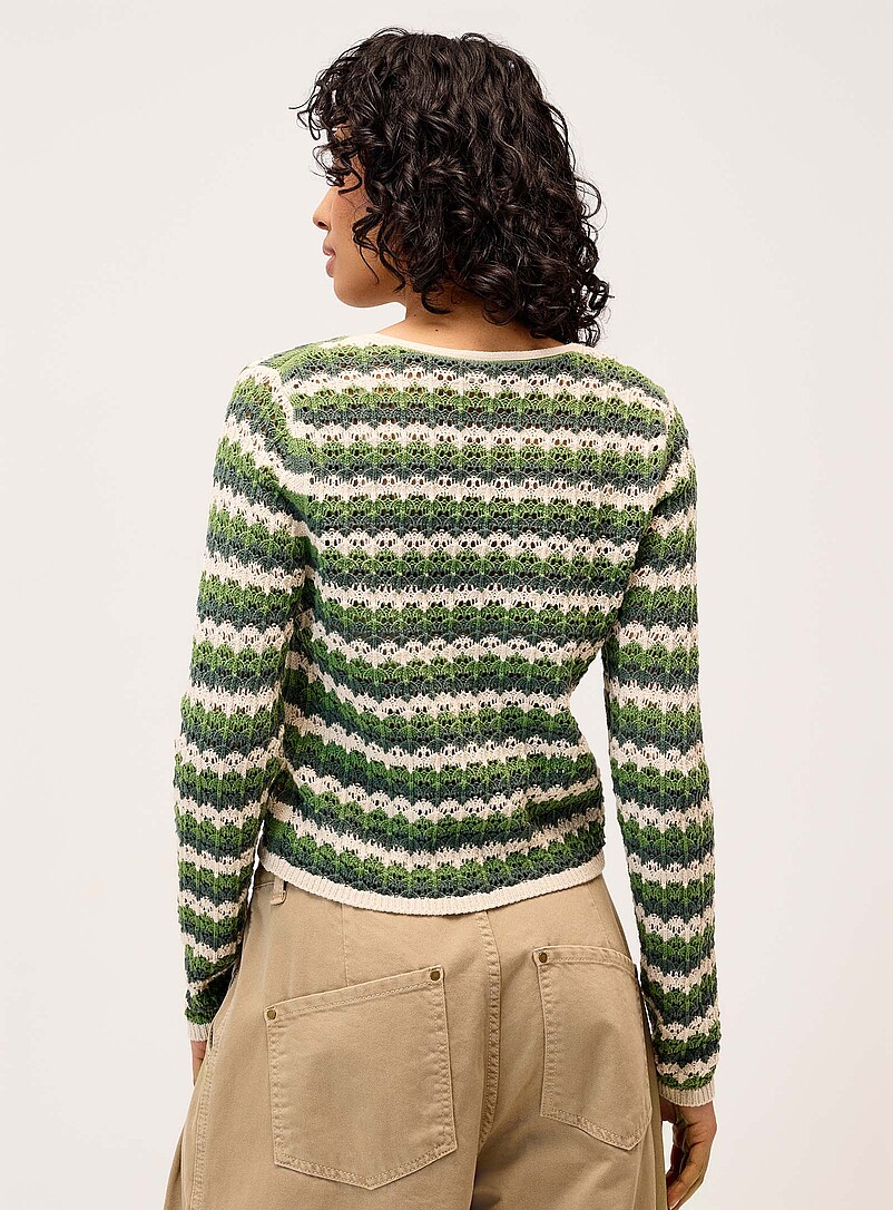 Only Patterned Green Wavy-striped cardigan for women
