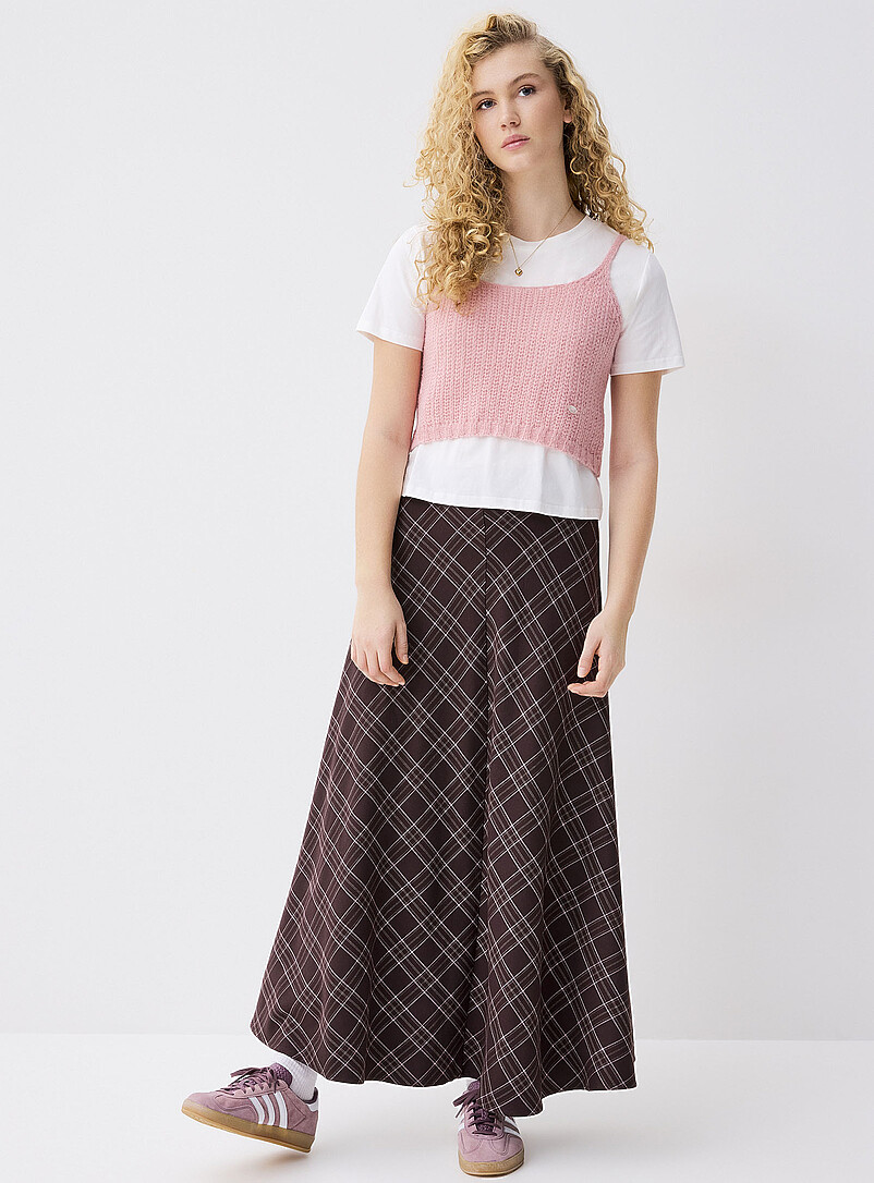 ❤︎ℳ's Gracy❤︎ Checked Rose Skirt Checkered maxi skirt | Only | Women's Maxi Skirts & Long Skirts