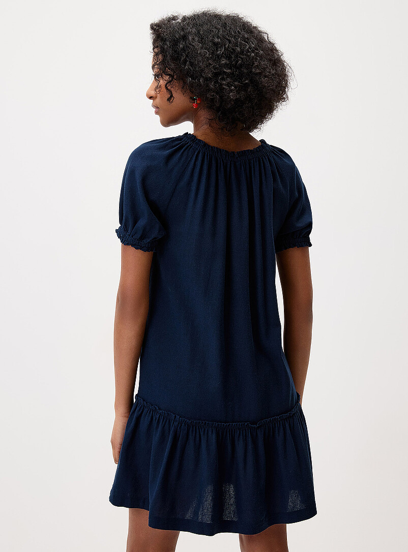 Only: La robe lin m&eacute;lang&eacute; boh&egrave;me Blanc pour femme