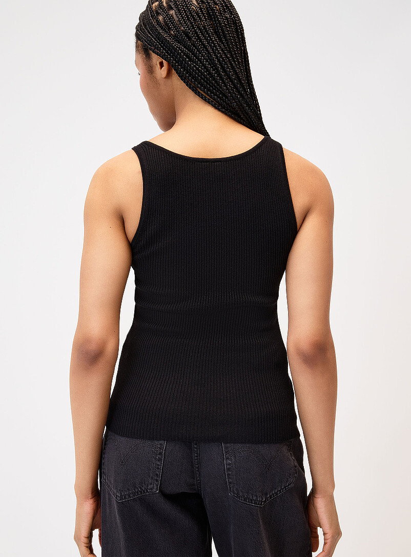 Only: La camisole tricot boucle argent&eacute;e Noir pour femme