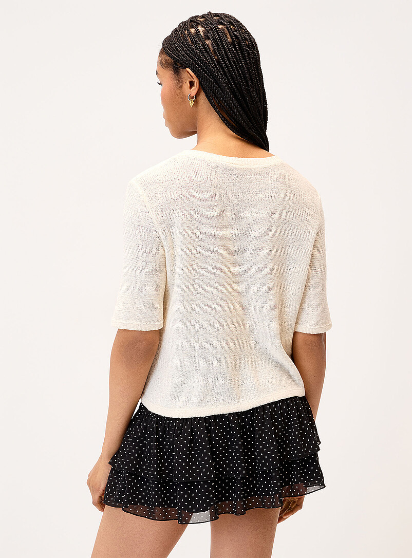Only Pink Boxy-fit short-sleeve cardigan for women