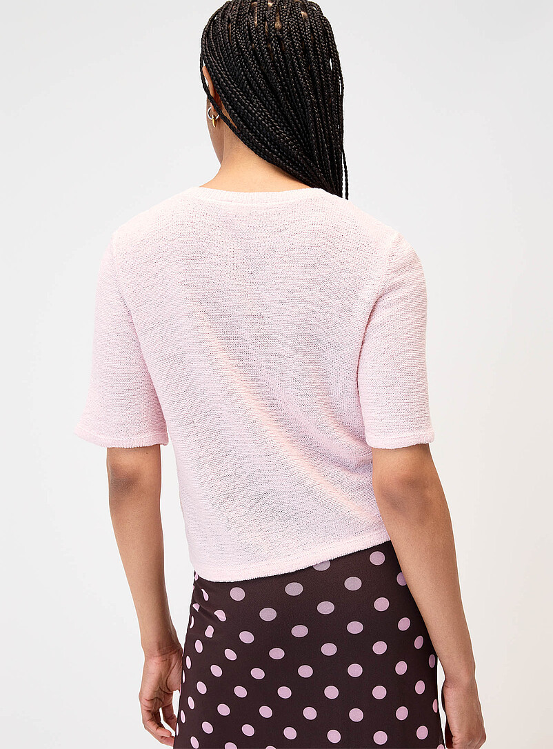 Only: Le cardigan carr&eacute; manches courtes Rose pour femme