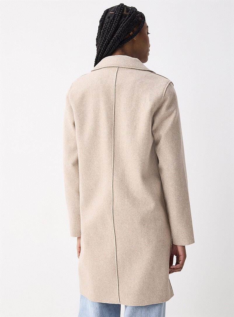 Only: Le paletot feutr&eacute; Carrie Taupe pour femme