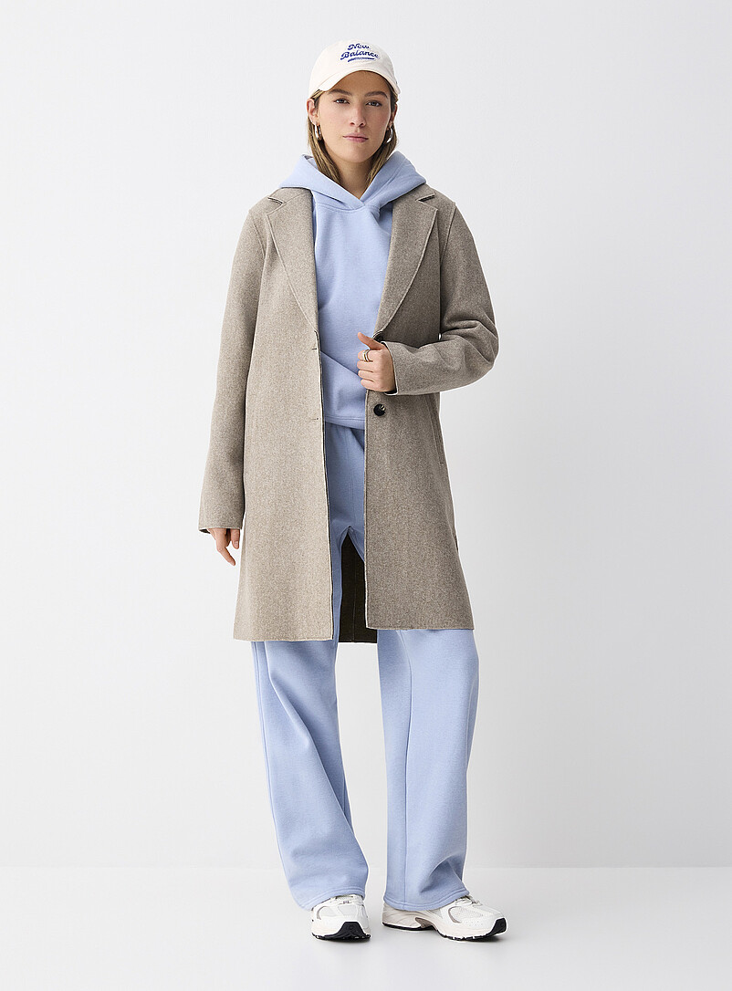 Only Taupe Carrie felted overcoat for women