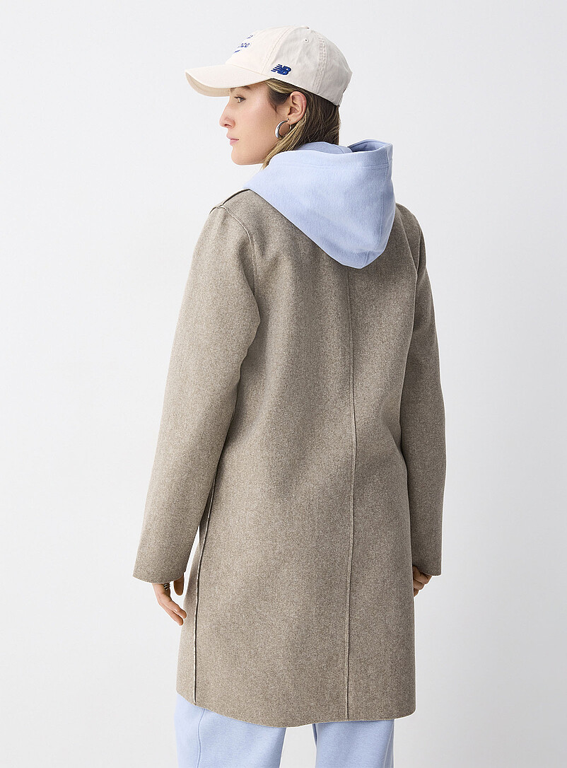 Only: Le paletot feutr&eacute; Carrie Taupe pour femme