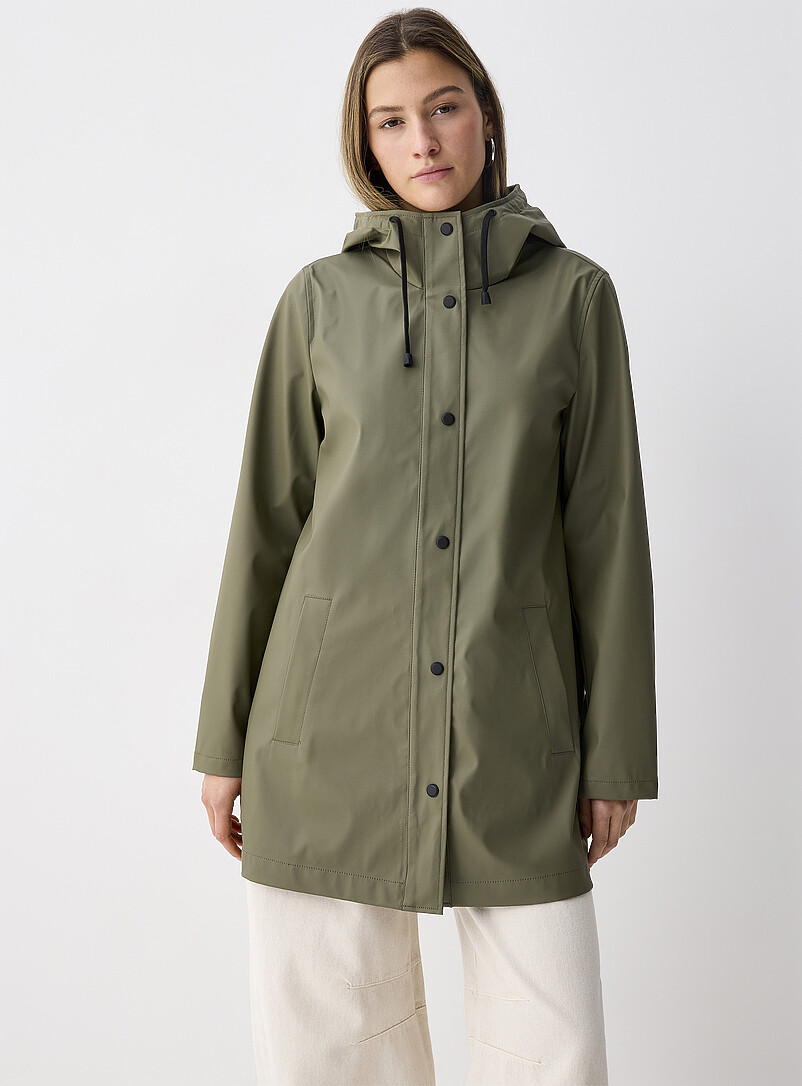 Only: Le manteau imperm&eacute;able Ellen Vert pour femme