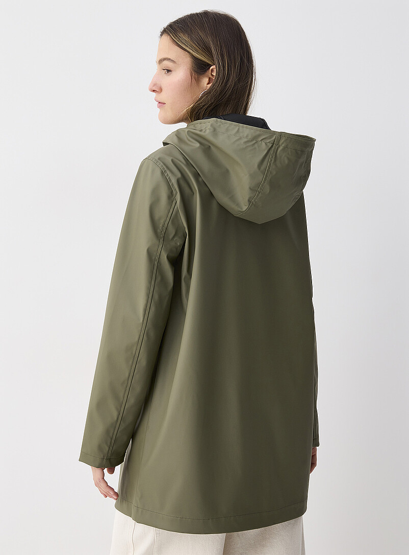 Only: Le manteau imperm&eacute;able Ellen Vert pour femme
