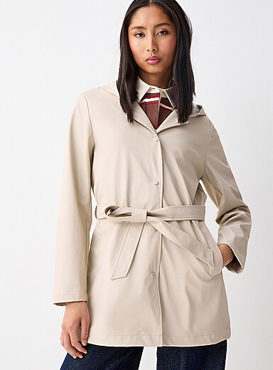 Only Light beige Belted Elisa waterproof jacket for women