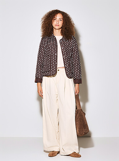 Polka dot quilted jacket