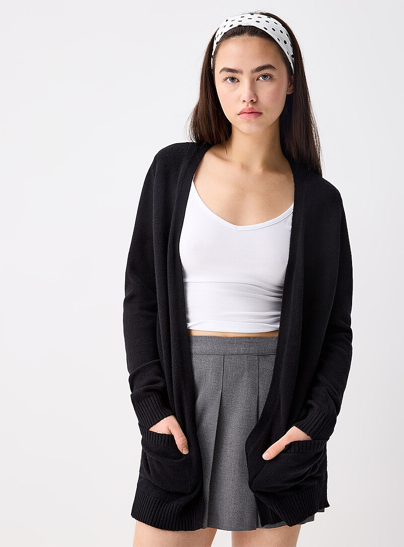 Lesly patch pocket open cardigan product image (primary)