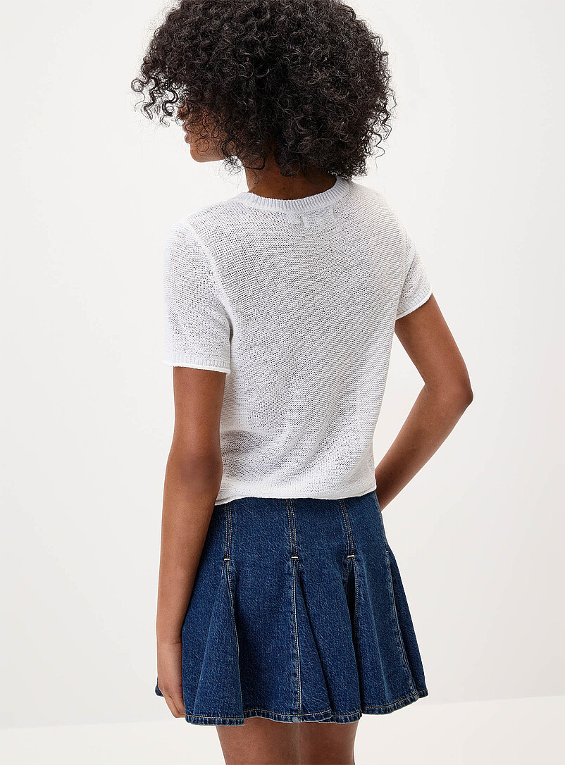 Rolled trim fine-knit sweater product image 2