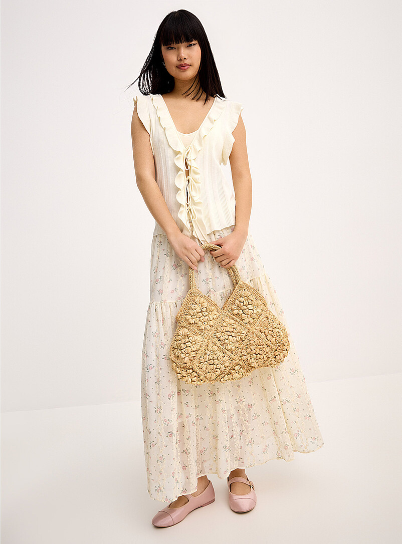Ruffled edging tie cardigan product image 2