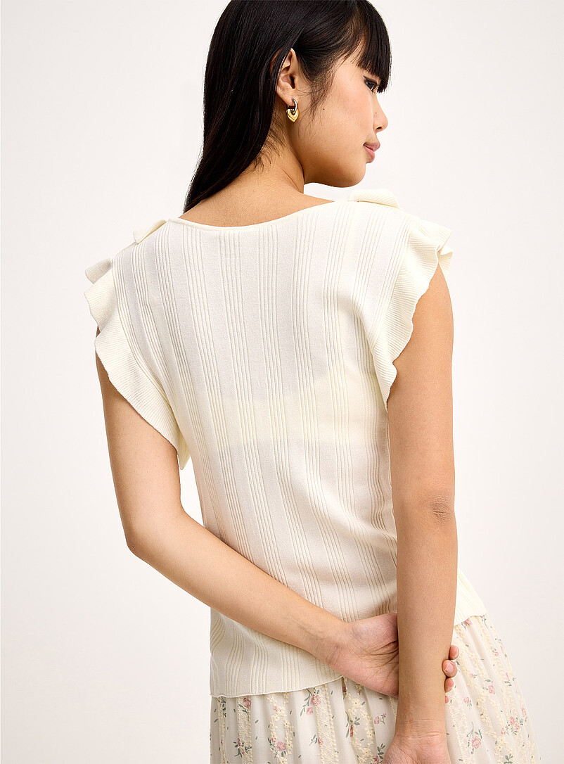 Ruffled edging tie cardigan product image 3