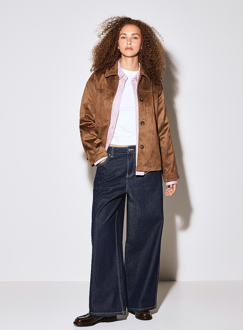 Loose faux-suede jacket product image (primary)