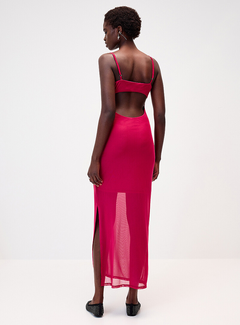 Ruched bodice mesh maxi dress product image 3