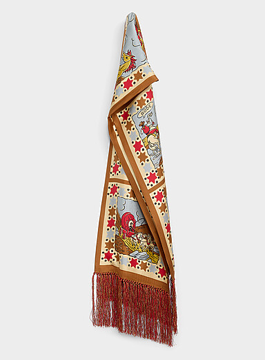 Cowboy comic silk scarf