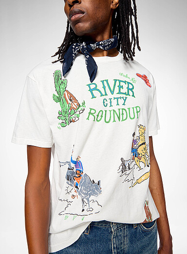 BODE White River City Western illustrations T-shirt for men