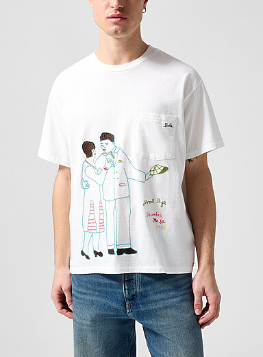 BODE Off White Companion embroidered T-shirt for men