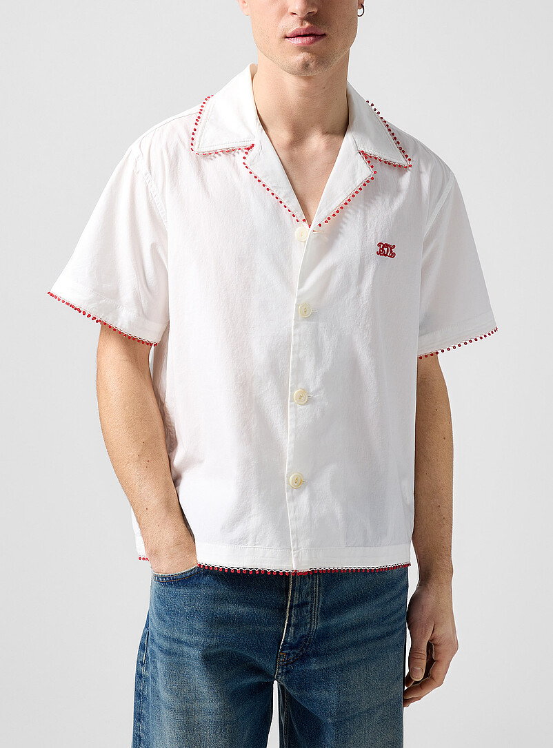 Redbud Lace Trim Cabana Shirt