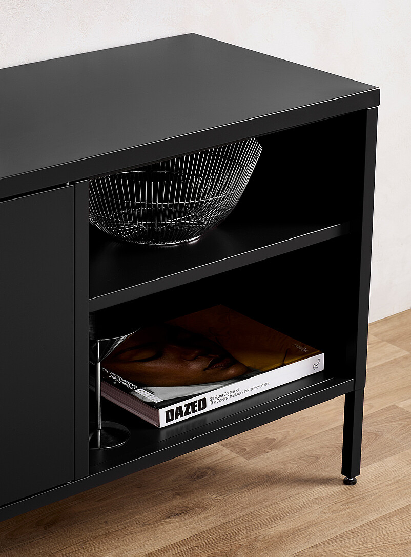 Simons Maison Off White Metal locker-style media unit 60"