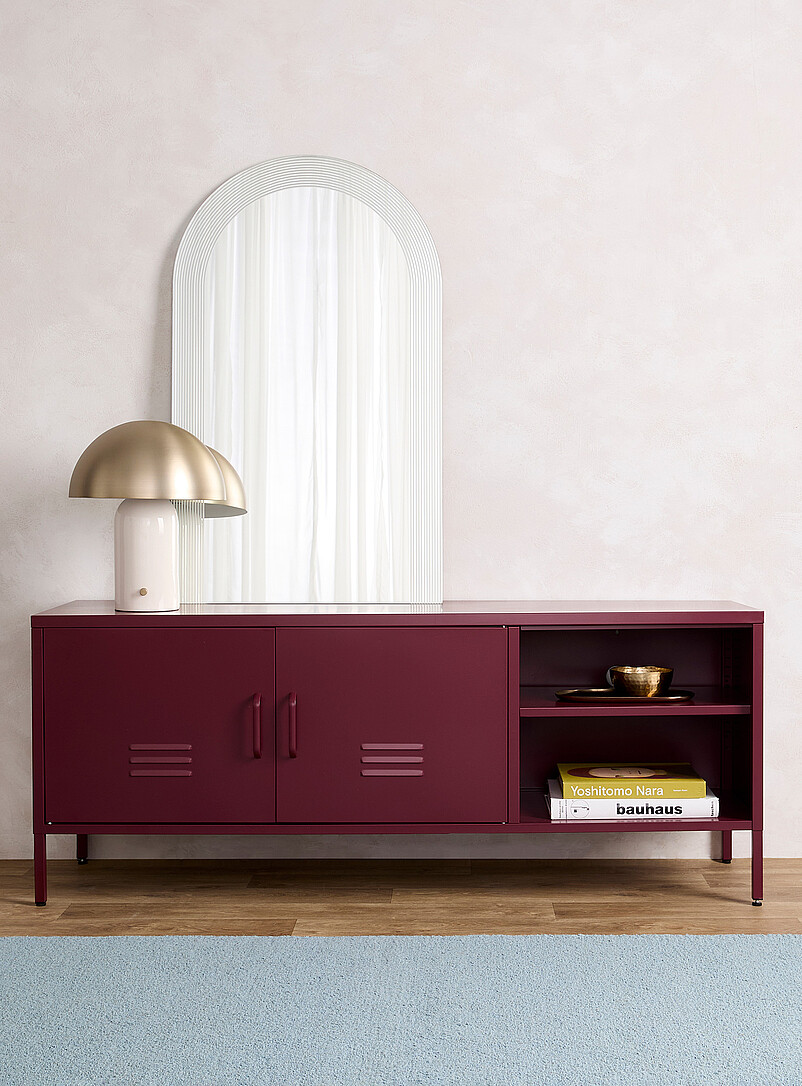 Simons Maison Off White Metal locker-style media unit 60"
