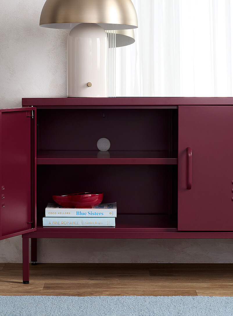 Simons Maison Off White Metal locker-style media unit 60"