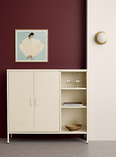 Metal locker-style sideboard
