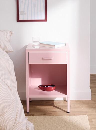 Metal bedside table with legs