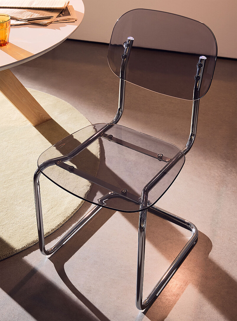 Simons Maison: Les chaises polycarbonate et m&eacute;tal Ensemble de 2 Gris