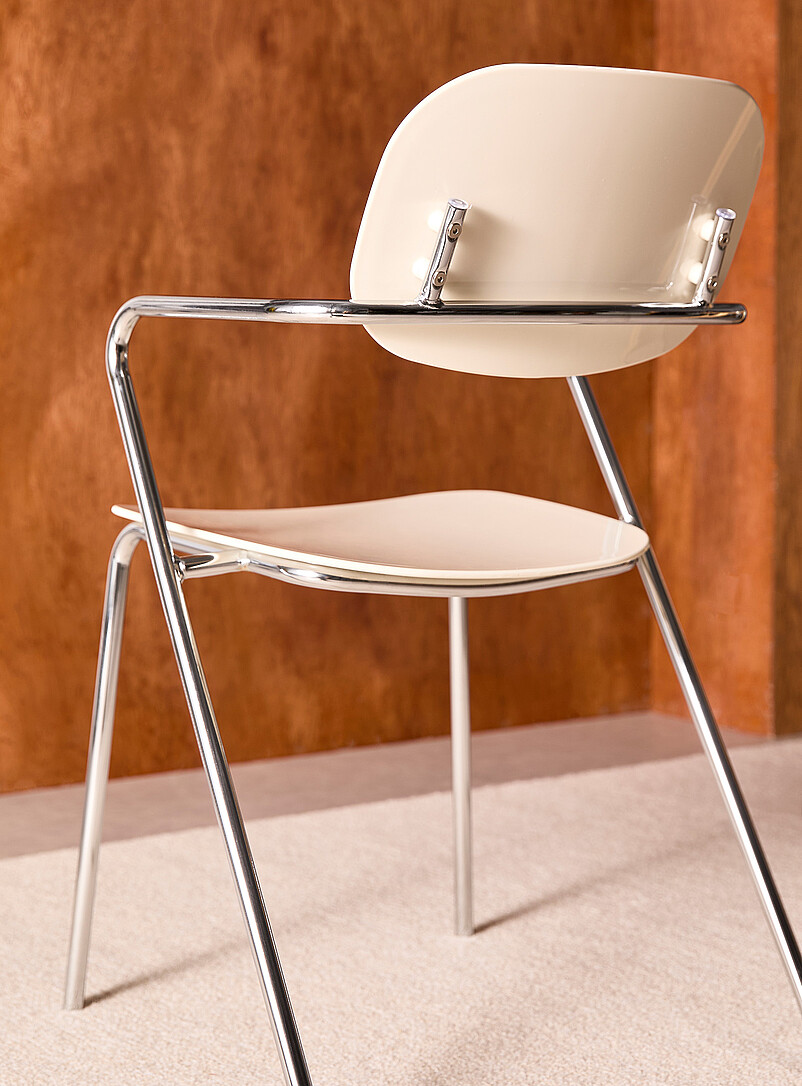 old maison chair ② Polycarbonate and metal armrest chairs Set of 2 | Simons Maison