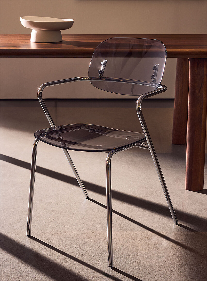 Simons Maison: Les chaises &agrave; accoudoirs polycarbonate et m&eacute;tal Ensemble de 2 Ivoire