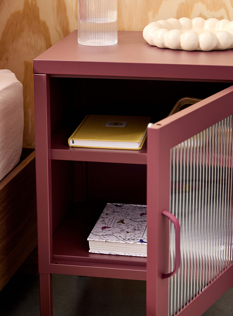 Simons Maison: La table de chevet m&eacute;tallique avec porte Cuivre - Rouille