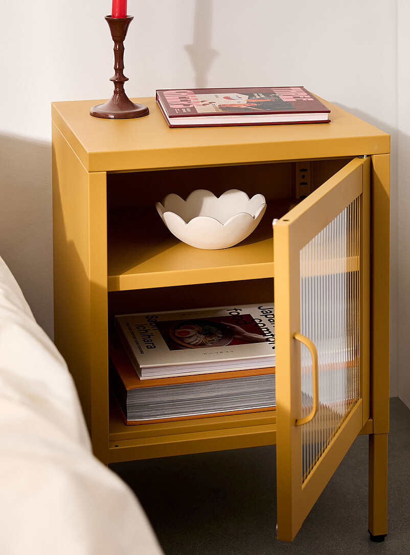 Simons Maison: La table de chevet m&eacute;tallique avec porte Cuivre - Rouille