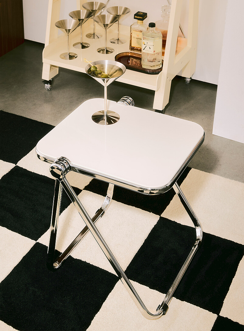 Metal And Polyethylene Folding Accent Table