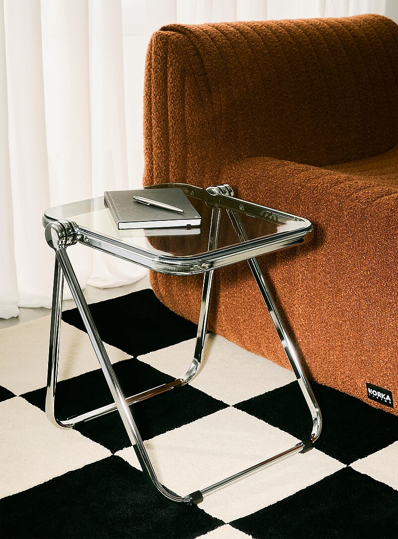 Metal And Polyethylene Folding Accent Table