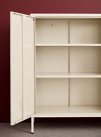 Metal locker-style sideboard