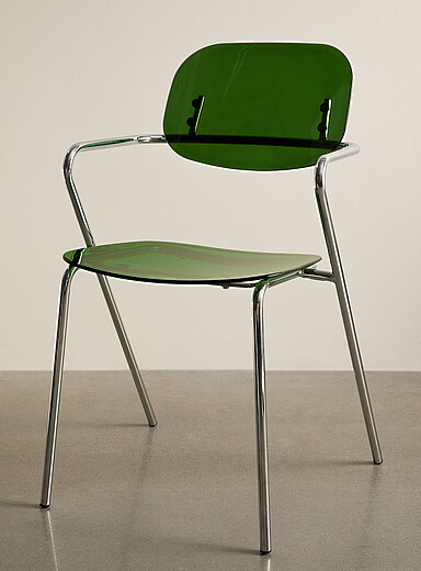 Les chaises &agrave; accoudoirs polycarbonate et m&eacute;tal Ensemble de 2