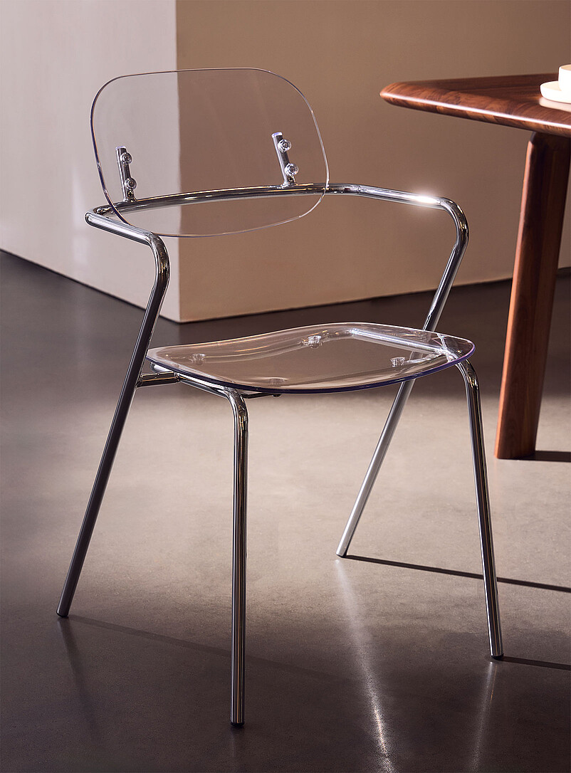 Polycarbonate and metal armrest chairs Set of 2 product image 2