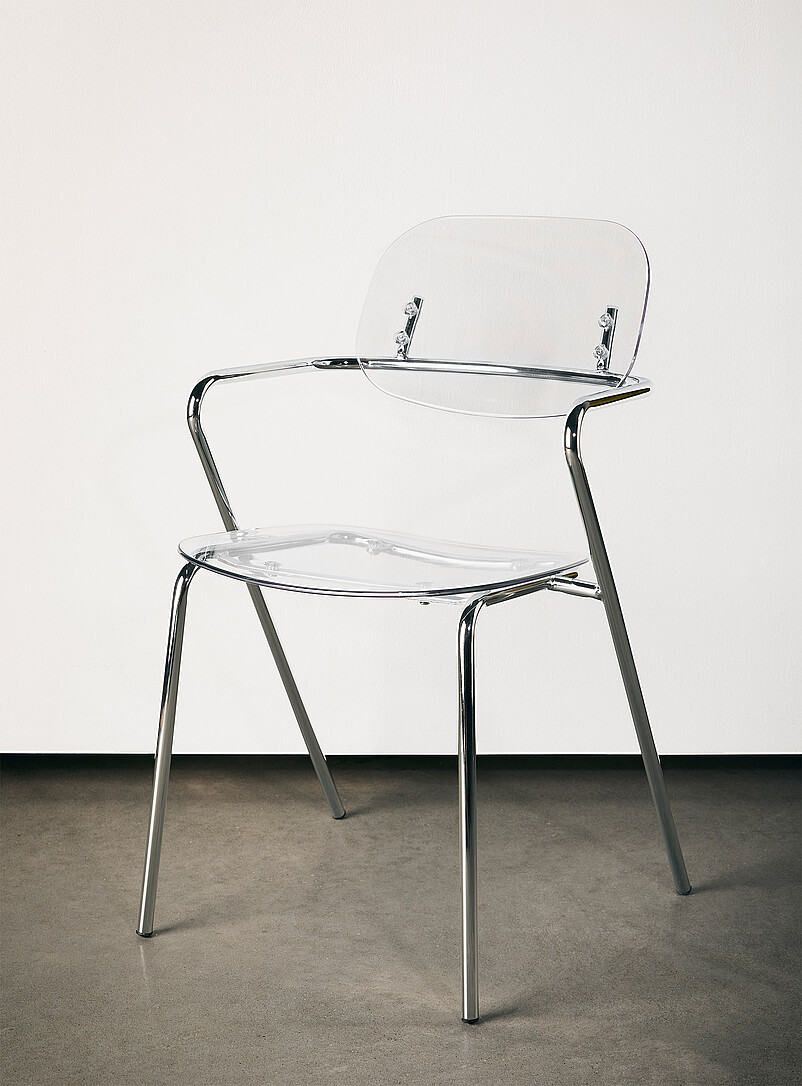 Polycarbonate and metal armrest chairs Set of 2 product image 3