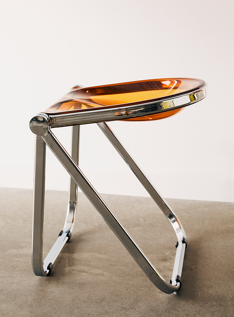 Metal and polyethylene folding accent bench product image 2