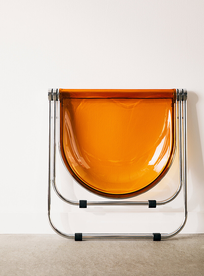 Metal and polyethylene folding accent bench product image 3