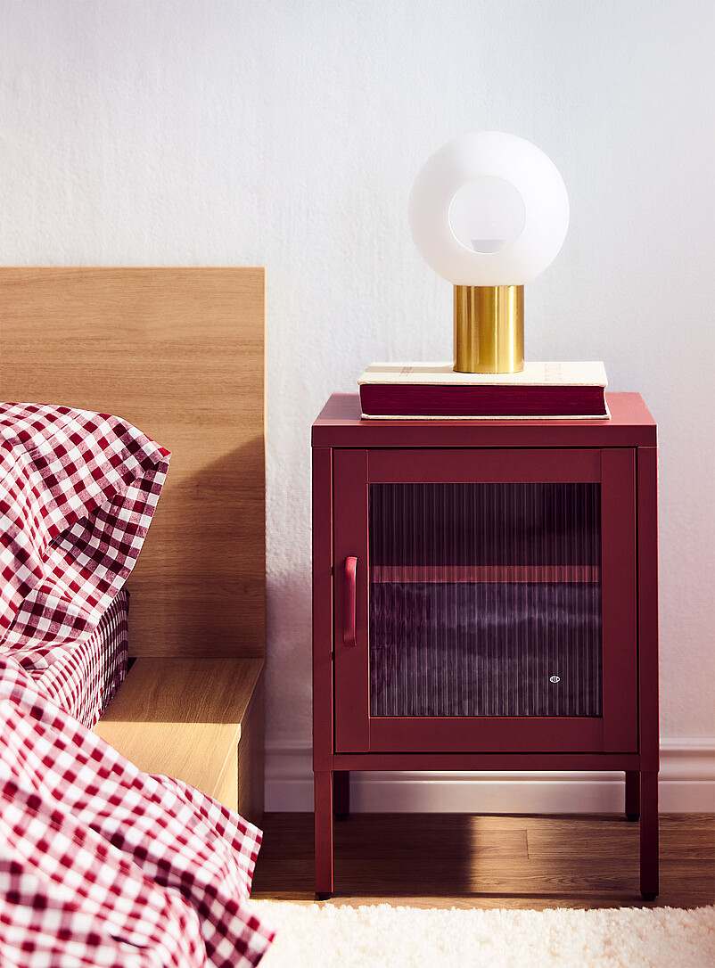Metal Nightstand With Door