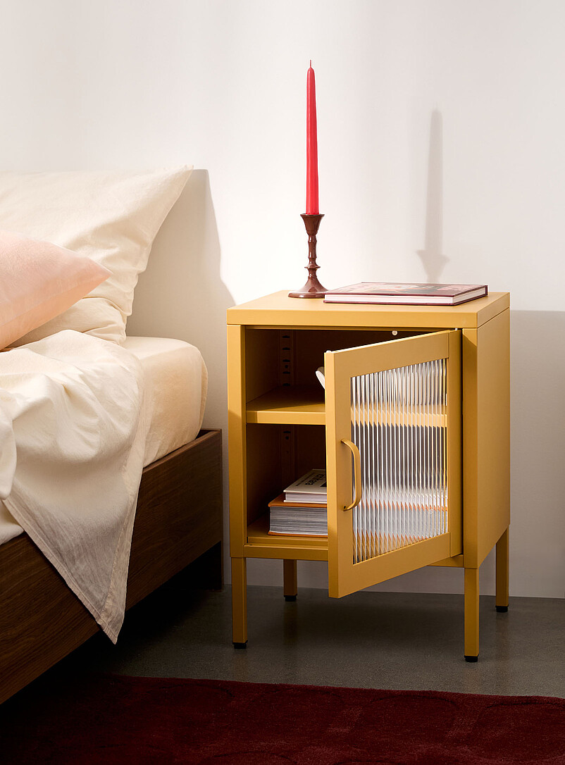 Metal Nightstand With Door