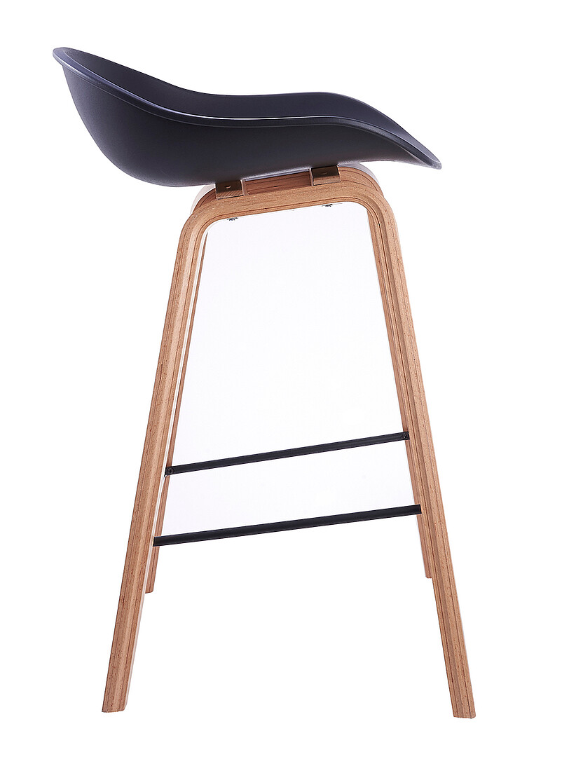 Polypropylene and wood counter stools Set of 2 product image 3