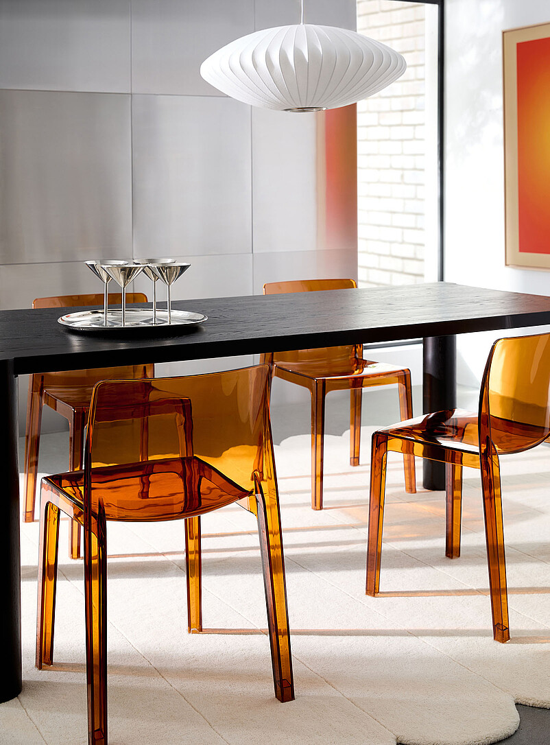Polycarbonate Square Dining Chairs Set Of 4