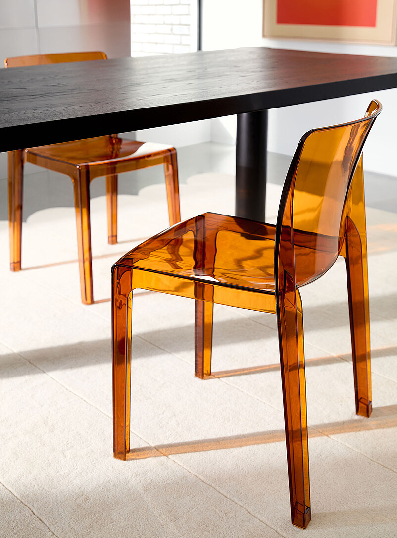 Polycarbonate square dining chairs Set of 4 product image 2