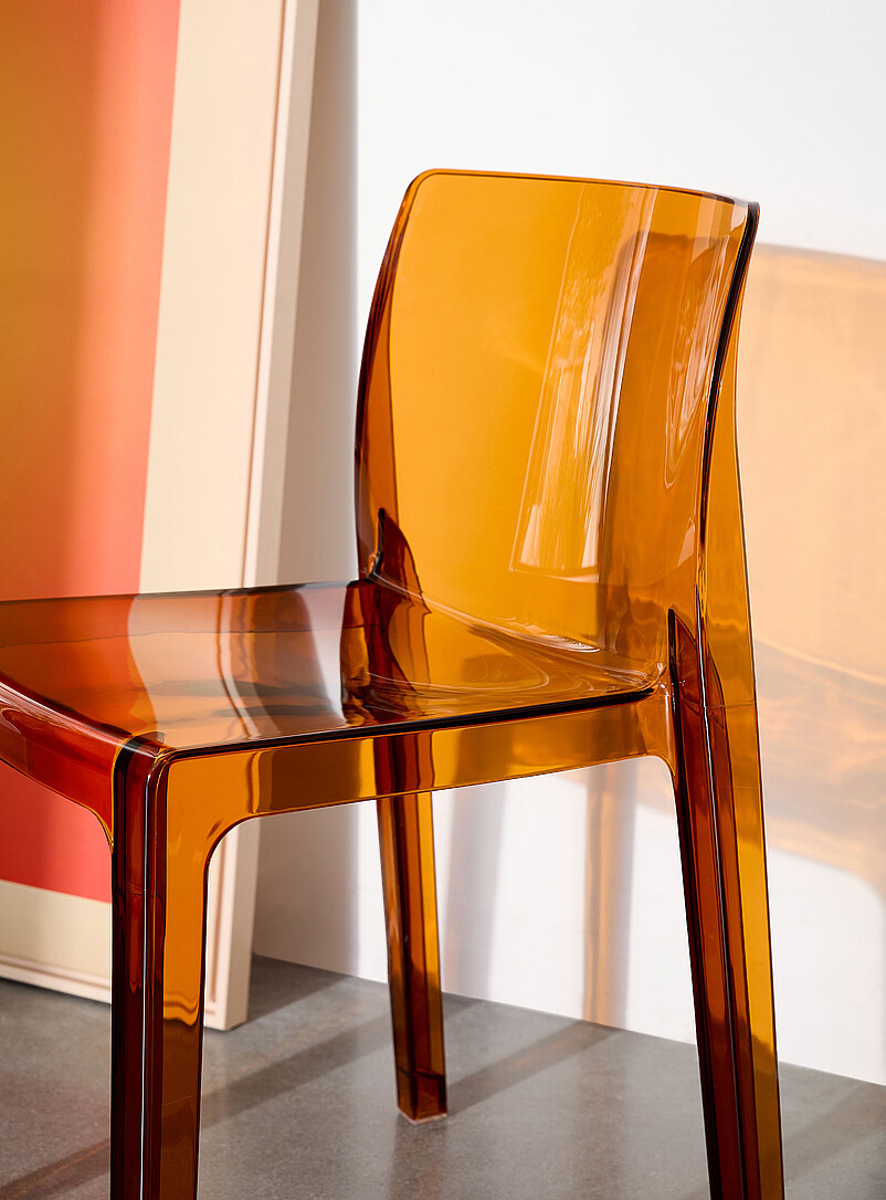 Polycarbonate square dining chairs Set of 4 product image 3